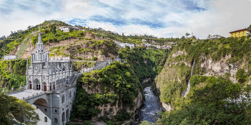 Basílica de Las Lajas sobre el cañón del río Guáitara